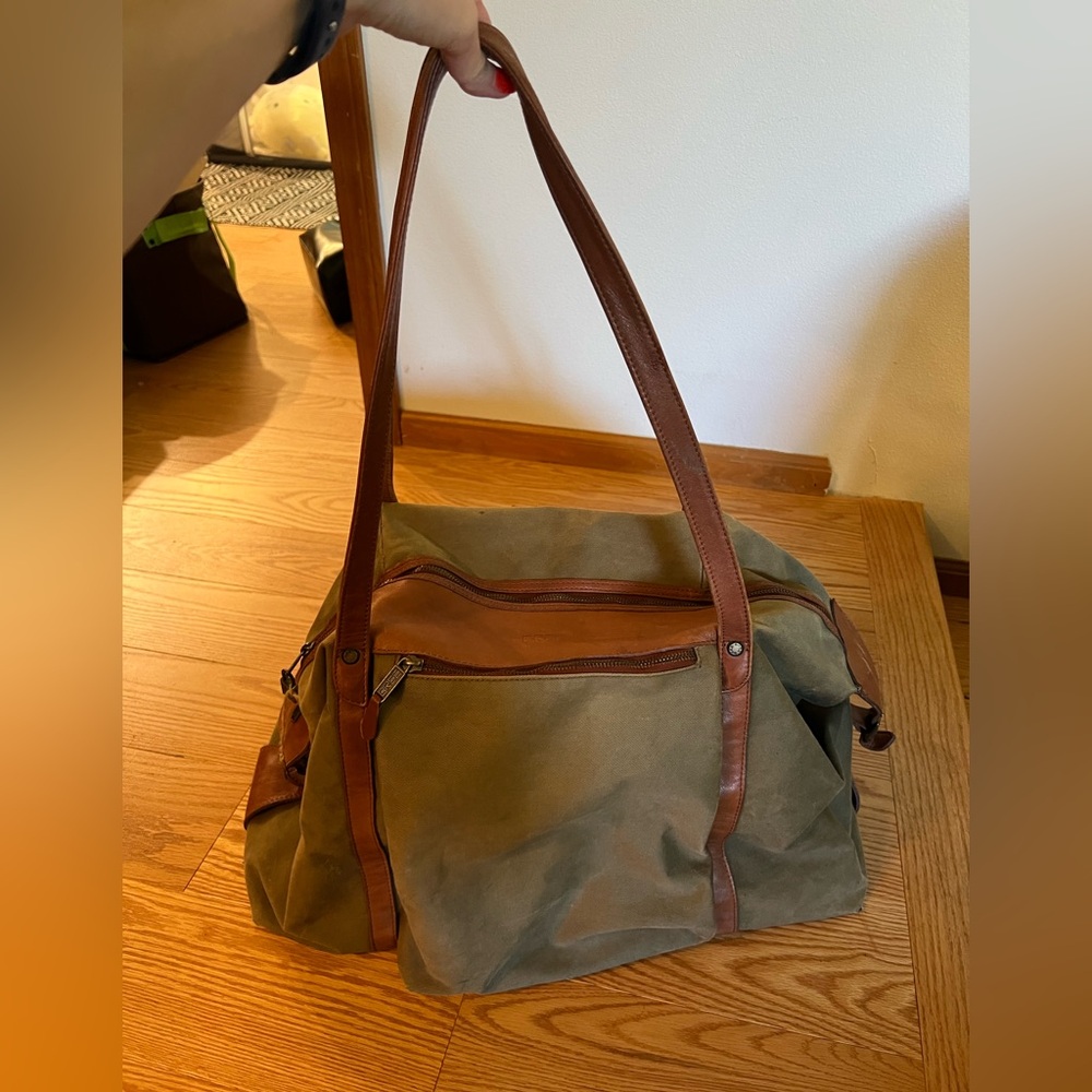 Vintage BREE Canvas & Leather Duffel Bag